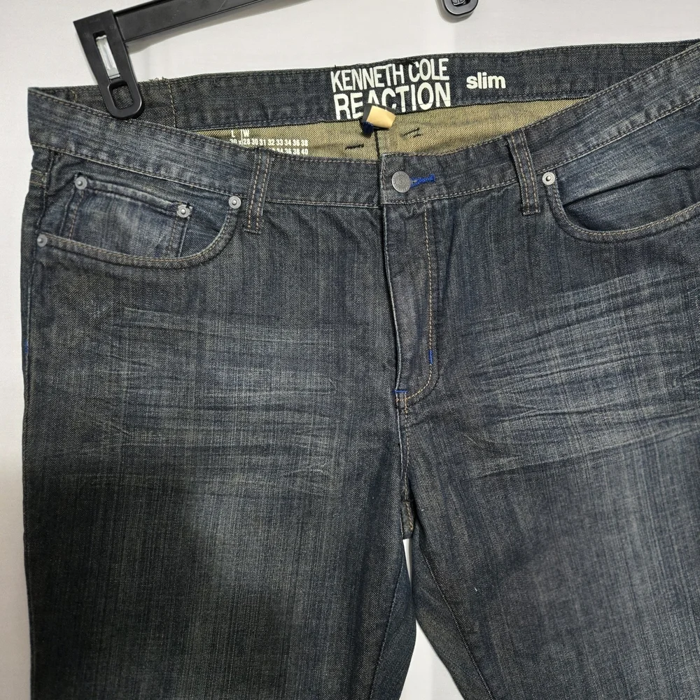 MENS Kenneth Cole Reaction Black Straight Jeans Classic Style